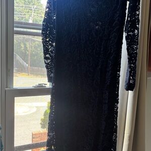 Mama Licious Navy Long Sleeve Lace Dress
